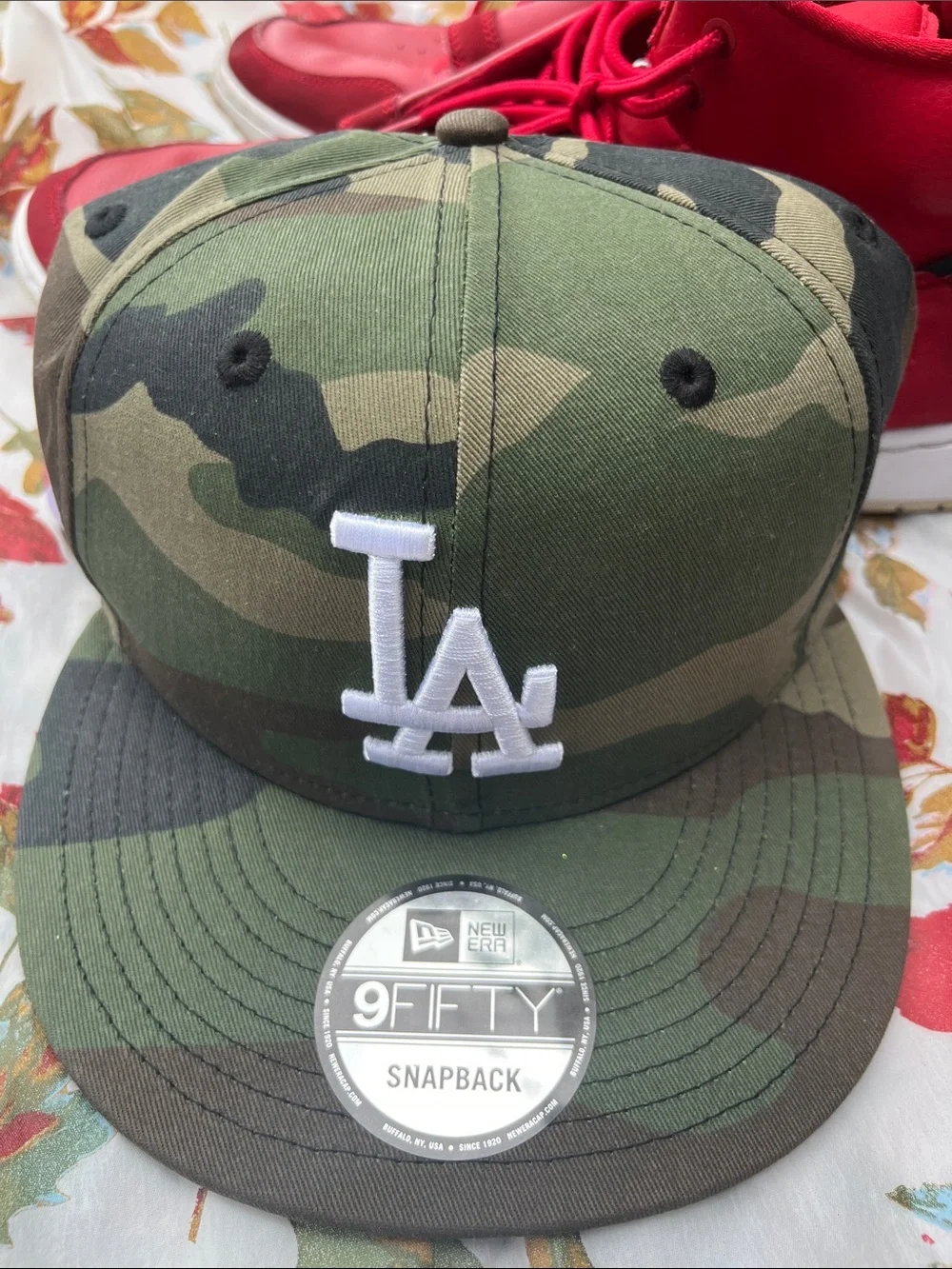 New Era LA Dodgers Camouflage Green Snapback Hat